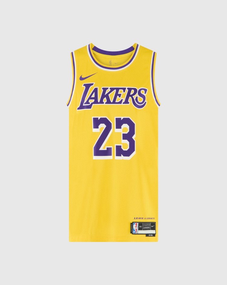 Nike NBA Canotta Los Angeles Lakers Icon Edition 2022/23 LeBron James 23 Giallo Uomo