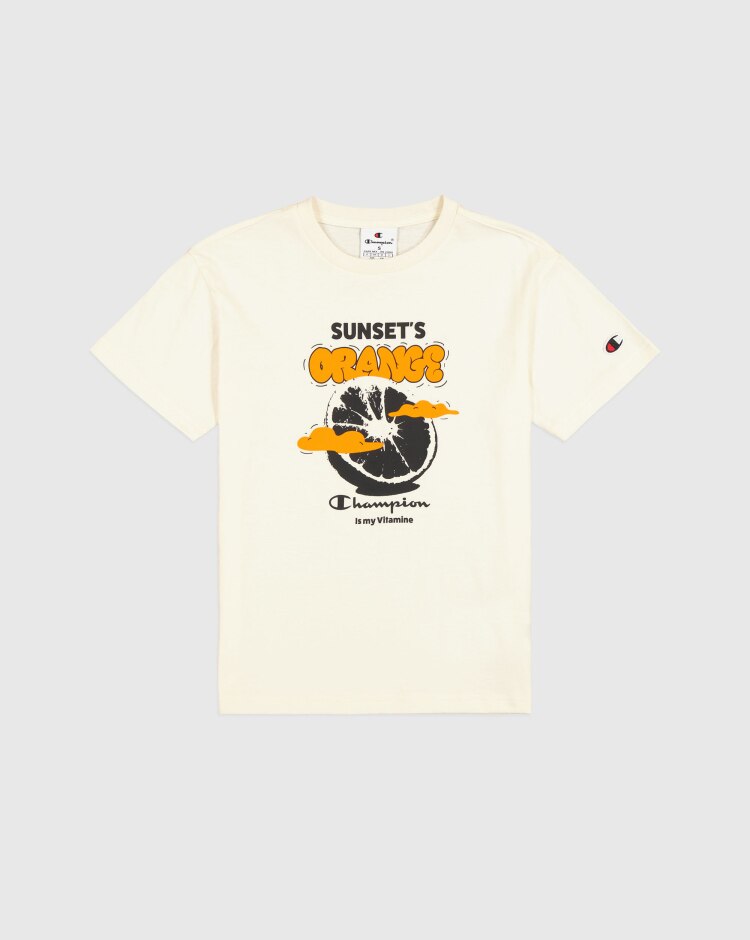 T-Shirt Girocollo Grafica Bianco Bambino