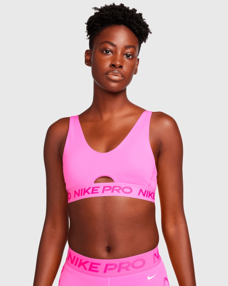 Nike Pro Bra Indy Plunge Rosa Donna