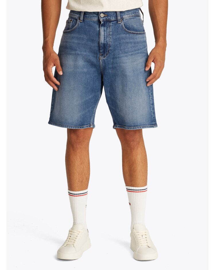 Jeans Shorts Isaac relaxed fit in denim Blu Uomo