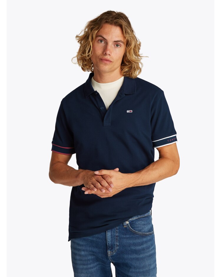 Polo Slim Fit Con Bandierina Blu Uomo