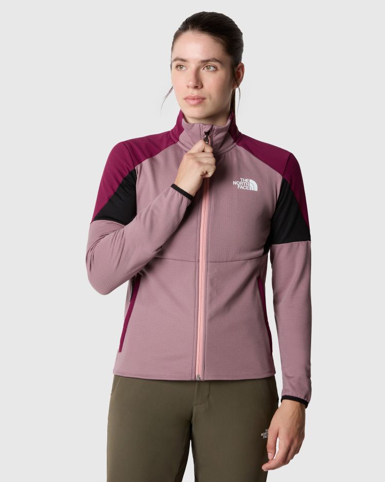 The North Face Felpa Pile Full-ZIp Middle Rock Fleece Grigio Donna