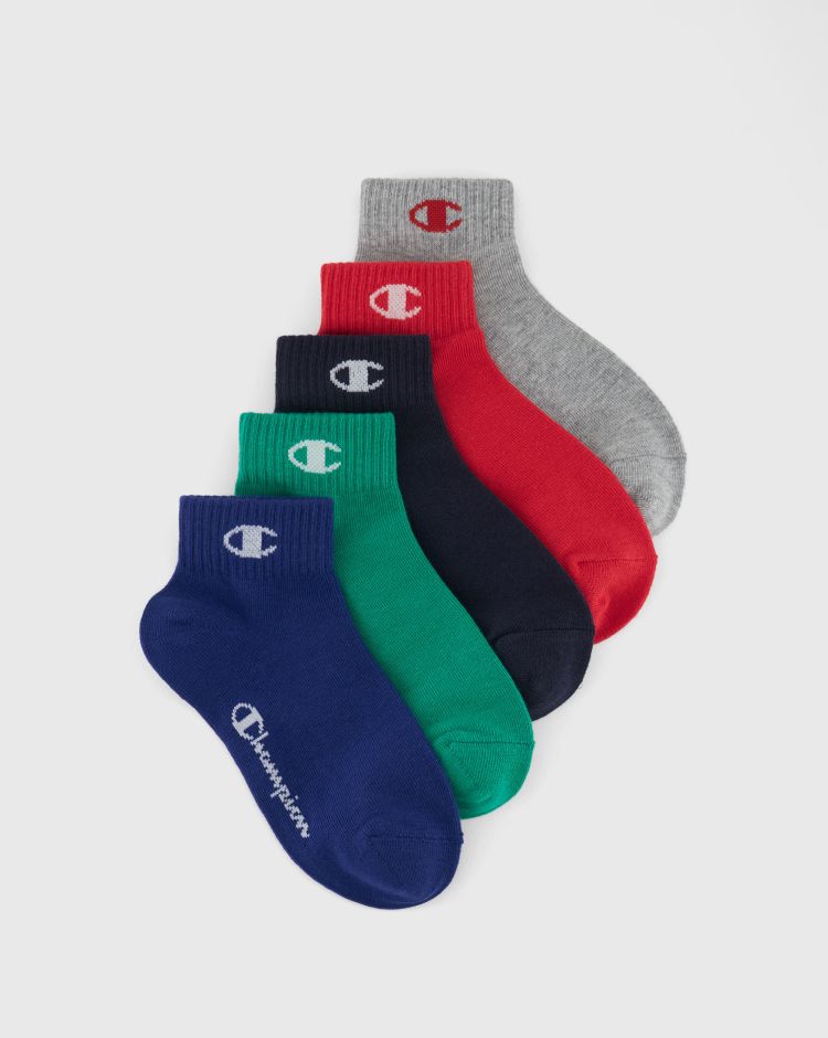 Champion Calze Quarter - 5 Paia Blu Junior