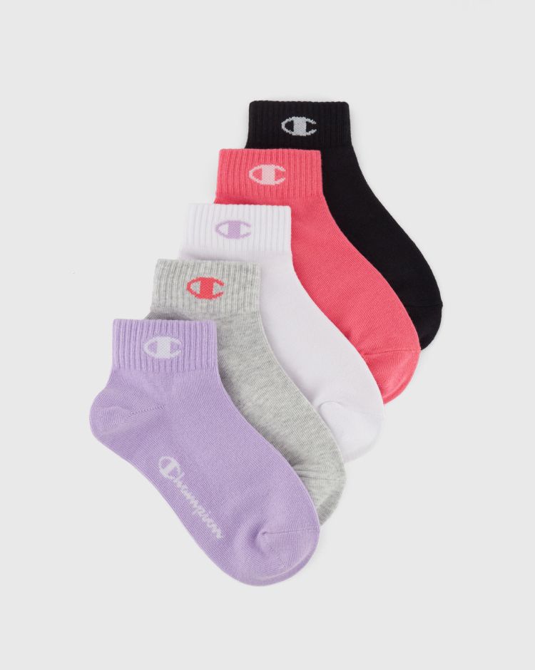Champion Calze Quarter - 5 Paia Rosa Junior