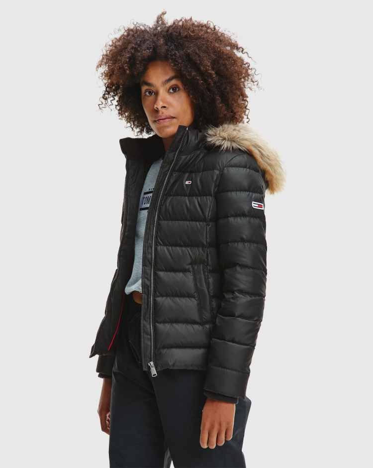 Tommy Hilfiger Tjw Basic Hooded Down Jkt Nero Donna