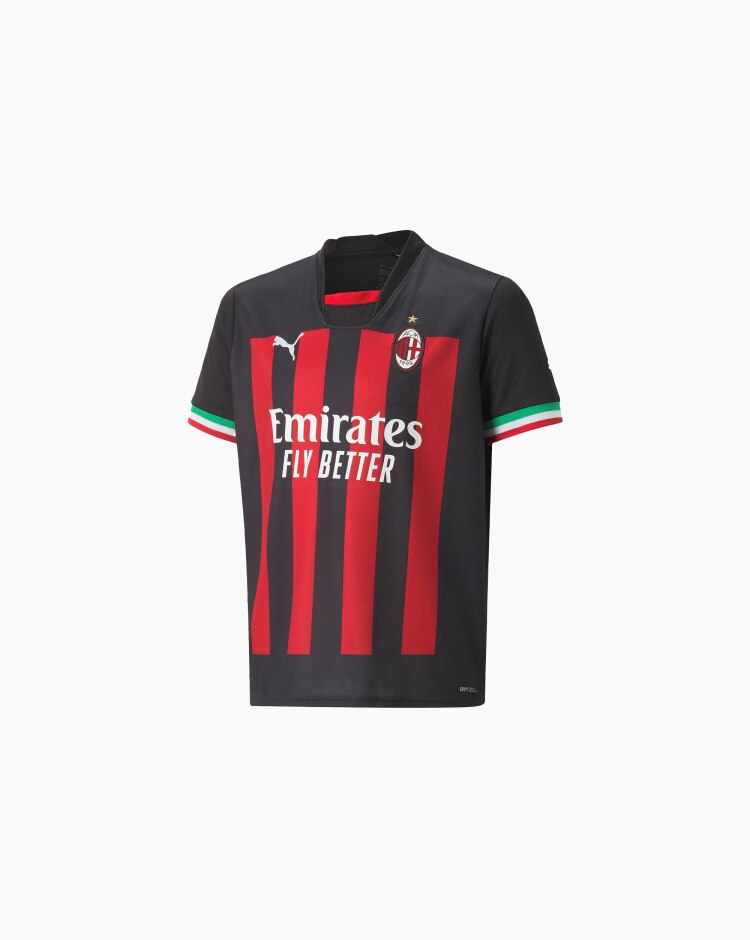 Puma AC Milan Home Jersey Replica 2022/2023 Nero Bambino