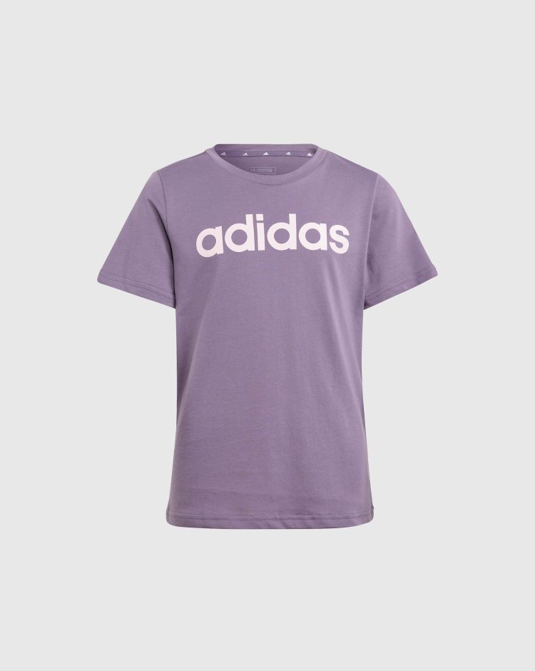 Adidas T-shirt Essentials Linear Logo Slim Fit Viola Bambina