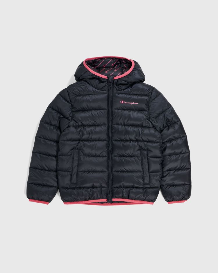 Champion Giacca Con Cappuccio Mini Logo Nero Junior