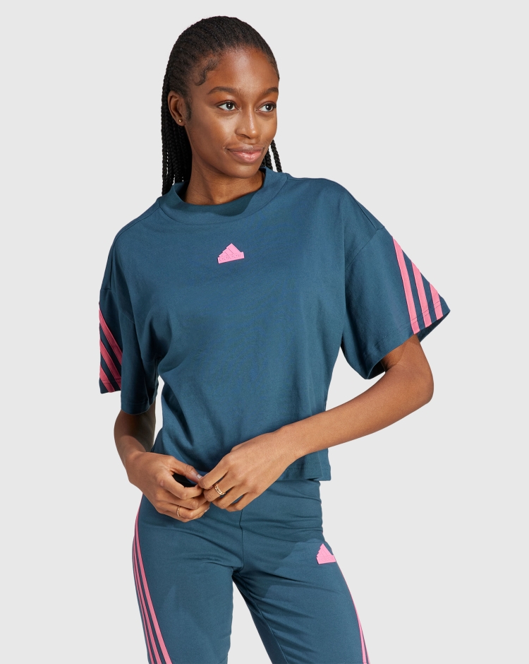 Adidas T-shirt Future Icons 3-Stripes Grigio Donna