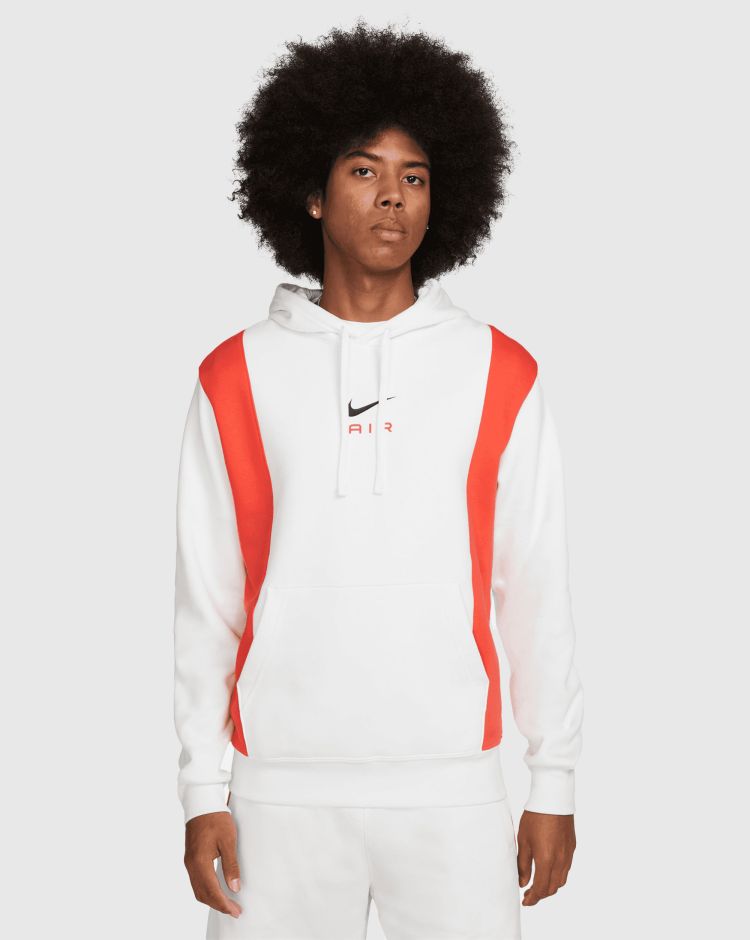 Nike Air Felpa Con Cappuccio BB Fleece Bianco Uomo
