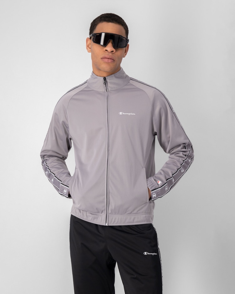 Champion Tuta Full Zip Con Inserti Tape Grigio Uomo