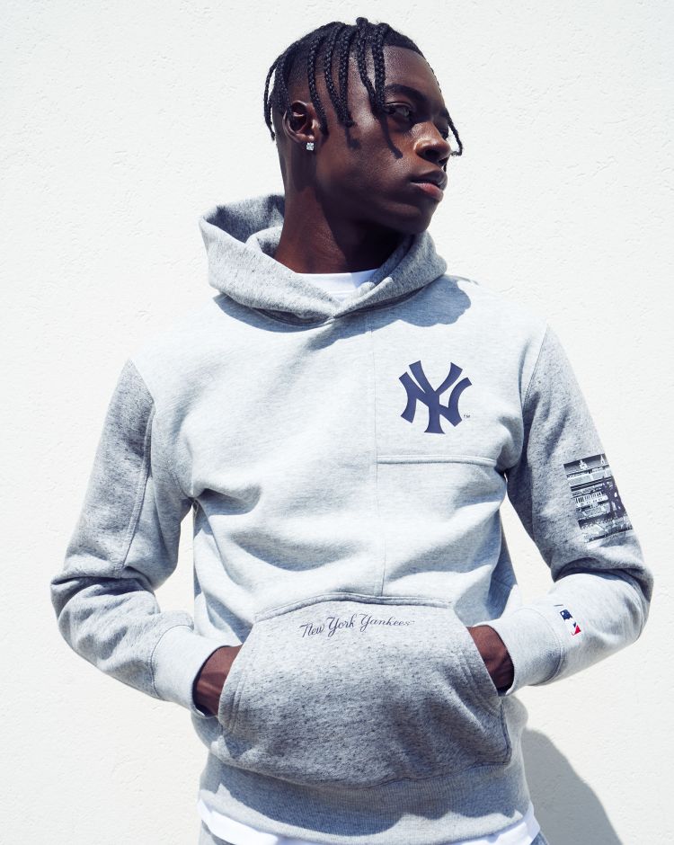 Champion Felpa Con Cappuccio MLB New York Yankees Grigio Uomo