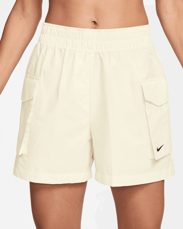 Shorts cargo 13 cm a vita alta Bianco Donna