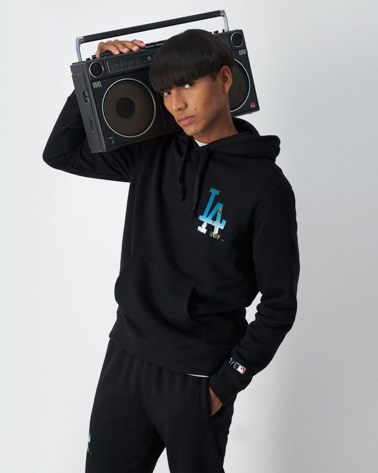Champion Felpa Con Cappuccio Pesante MLB Nero Uomo