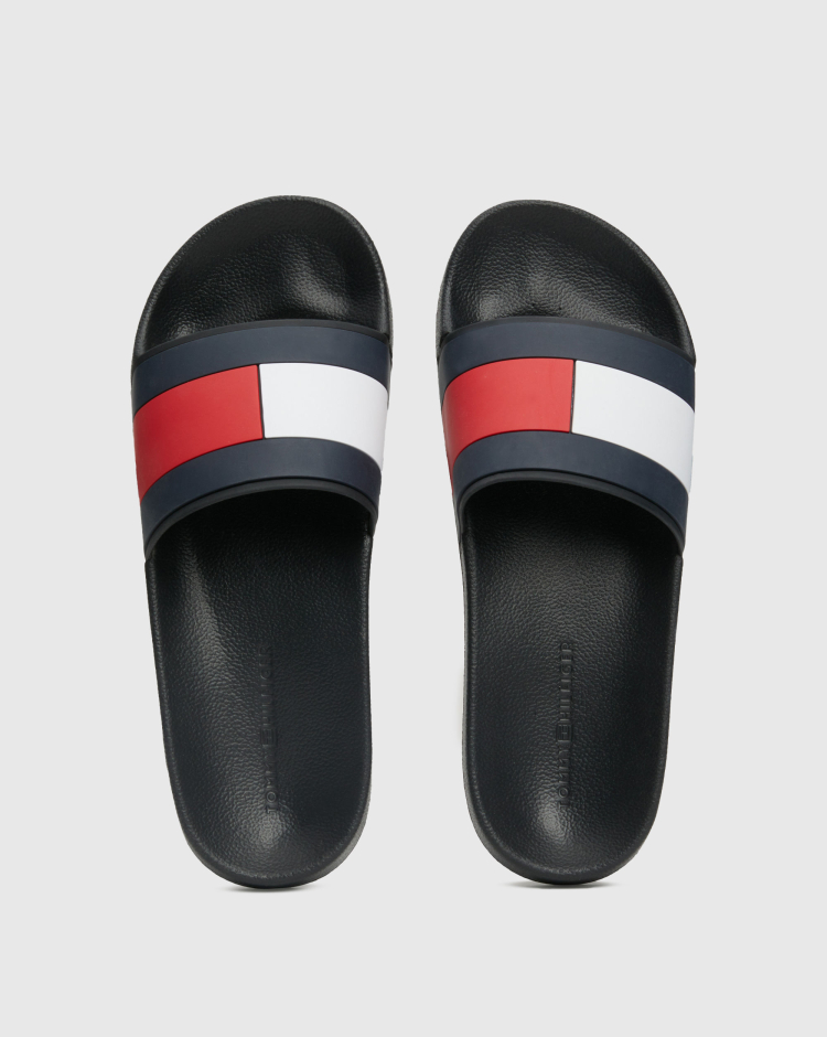 Tommy Hilfiger Ciabatte Color Block Flag Nero Uomo