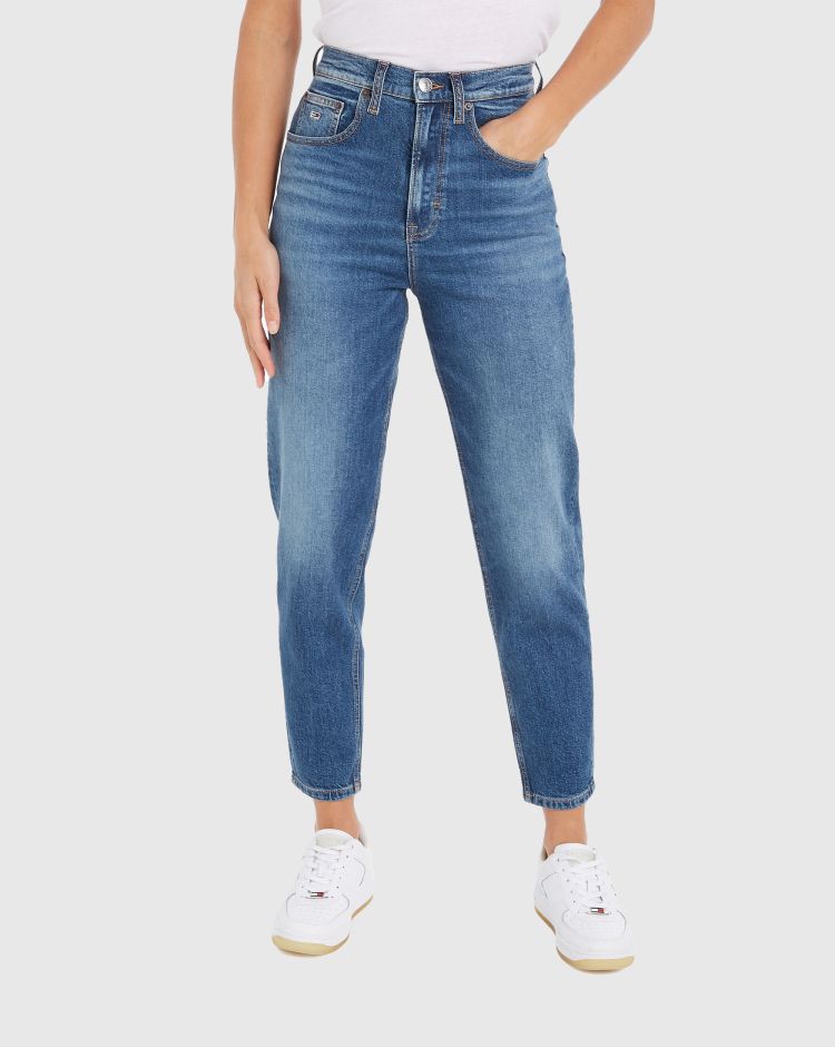 Tommy Hilfiger Mom Jeans Tapered Blu Donna