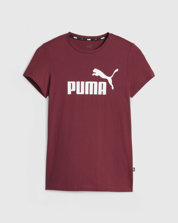 Puma T-Shirt Essential Logo Rosso Donna