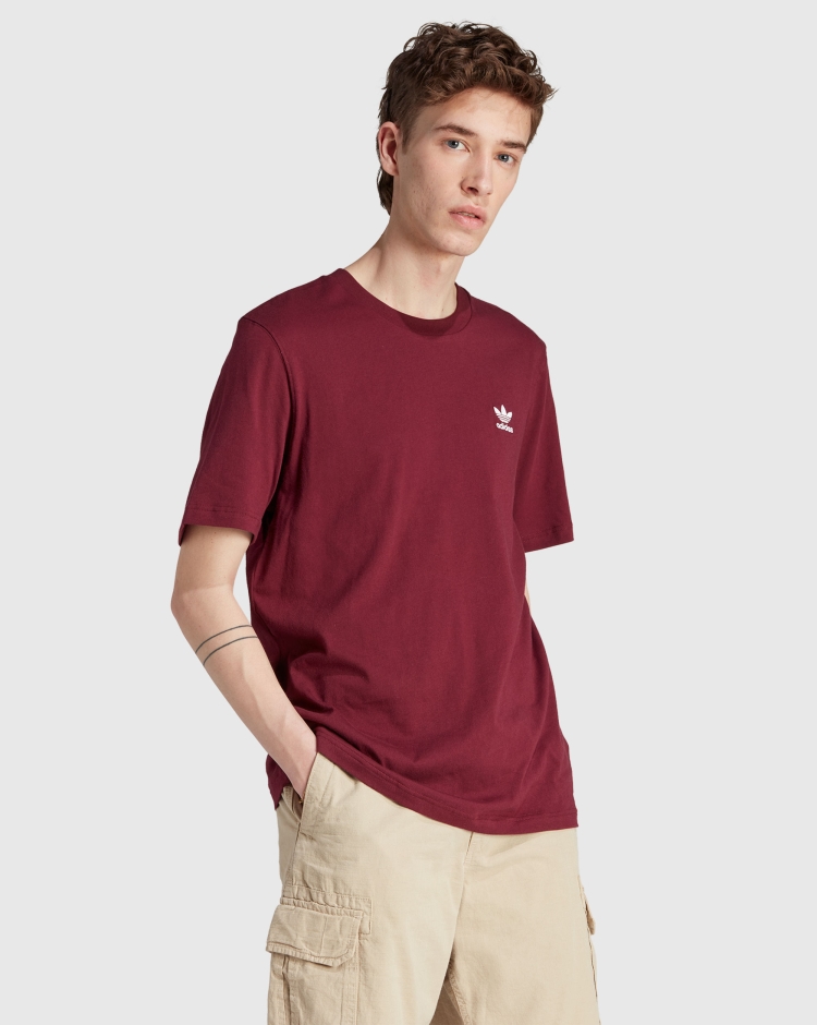 Adidas Originals T-shirt Trefoil Essentials Marrone Uomo