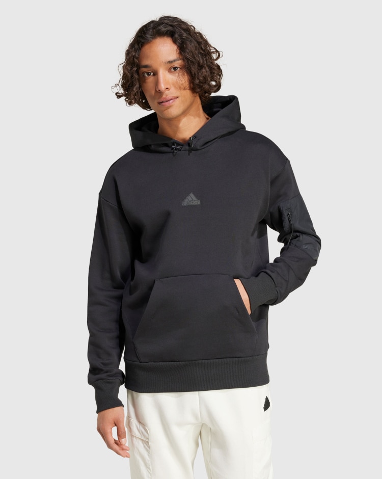 Felpa con cappuccio City Escape Fleece Nero Uomo