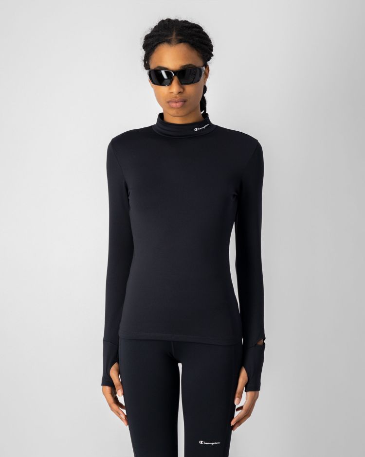 Champion High Neck Sweatshirt C-Tech Nero Donna