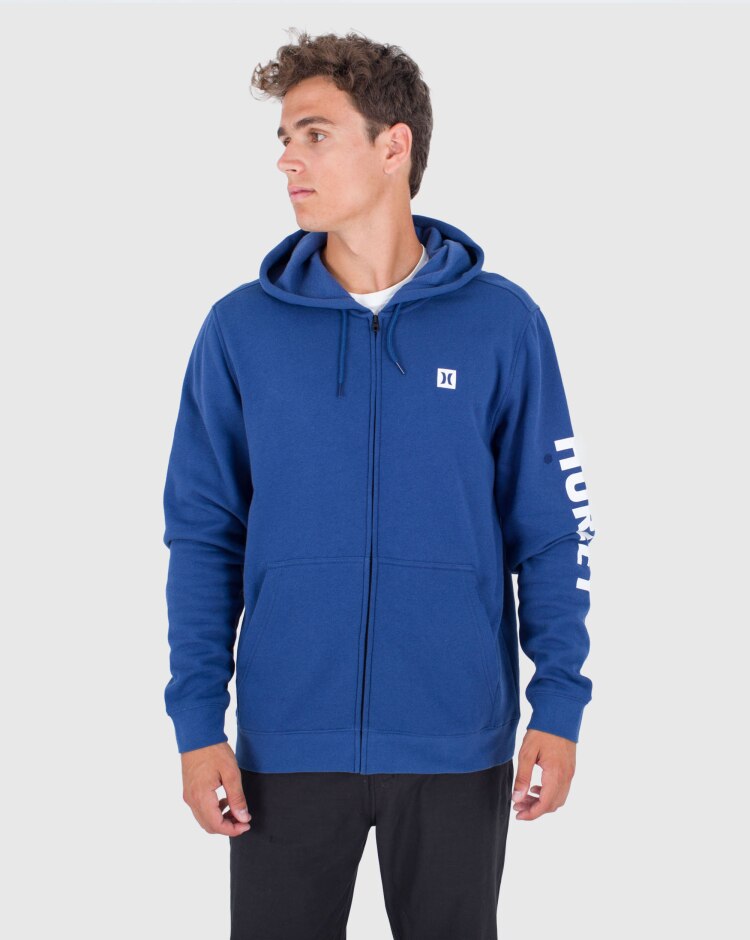 Hurley Felpa Con Cappuccio Full Zip Icon Boxed Blu Uomo