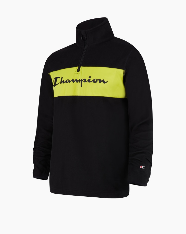 Champion Felpa in Micro pile con logo-box  Nero Uomo