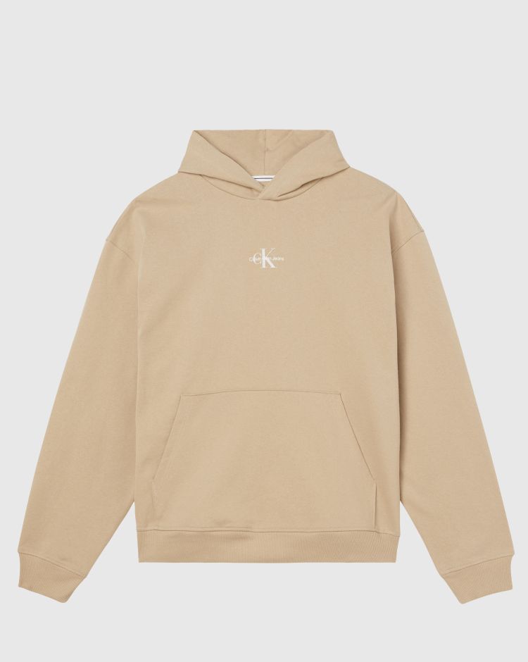 Calvin Klein Felpa Con Cappuccio Archival Monologo Back Marrone Uomo