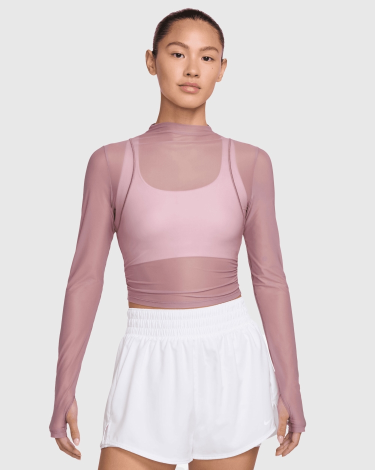 Maglia velata a manica lunga Dri-FIT Rosa Donna