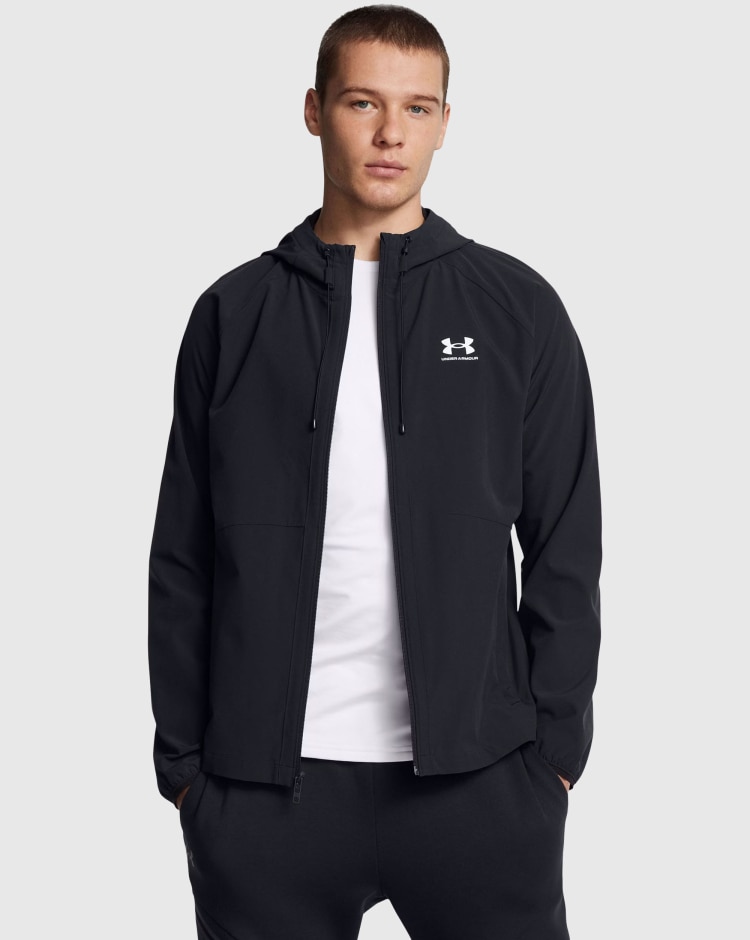 Giacca UA Stretch Woven Windbreaker Nero Uomo