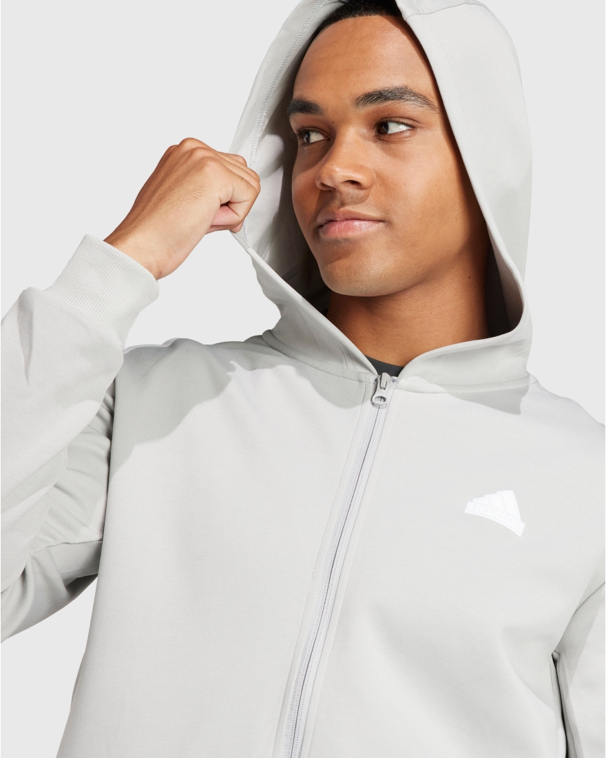 Adidas Felpa con cappuccio Future Icons 3 Stripes Full Zip Grigio Uomo Grigio Game7Athletics