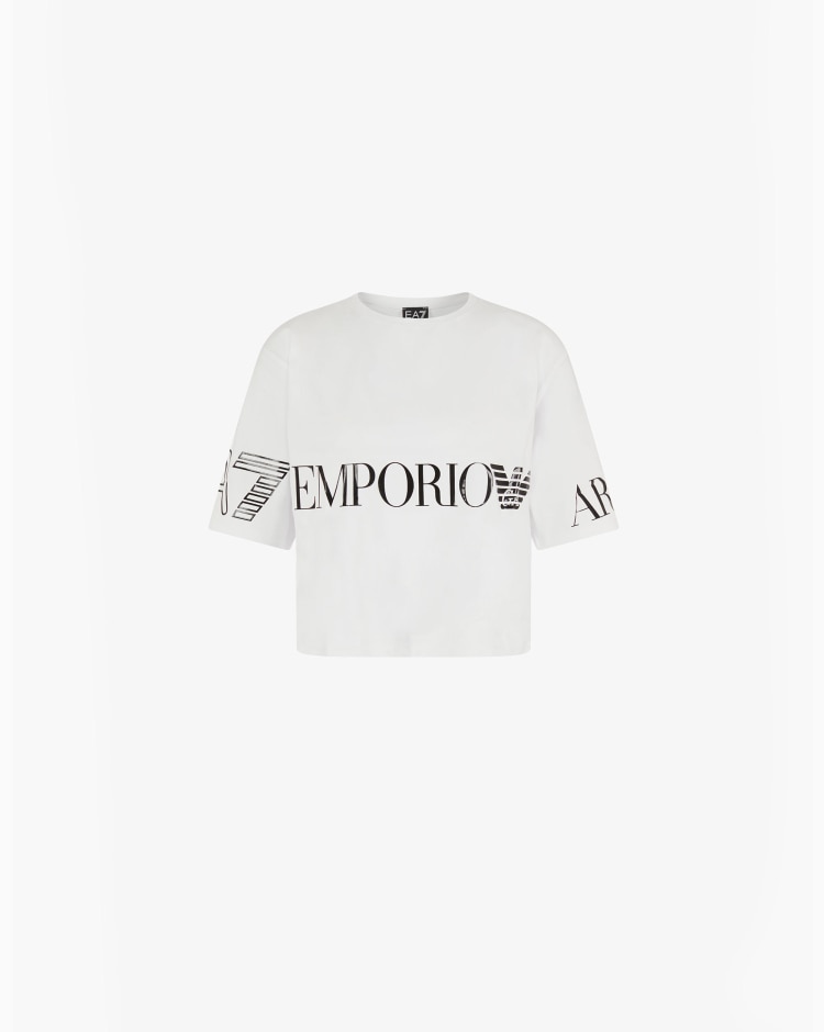 Emporio Armani T-shirt Train Shiny Crop Tee Donna