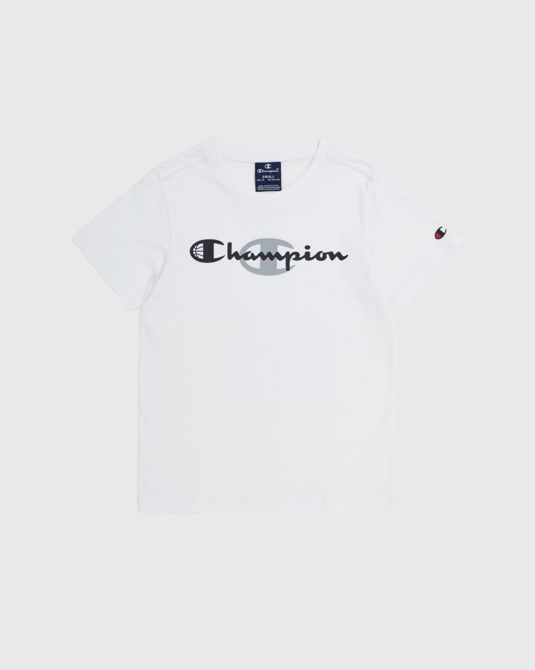 Champion Basket T-Shirt Girocollo Bianco Bambino