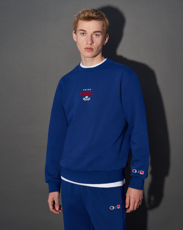 Champion x Coca-Cola® Felpa Girocollo Blu Uomo