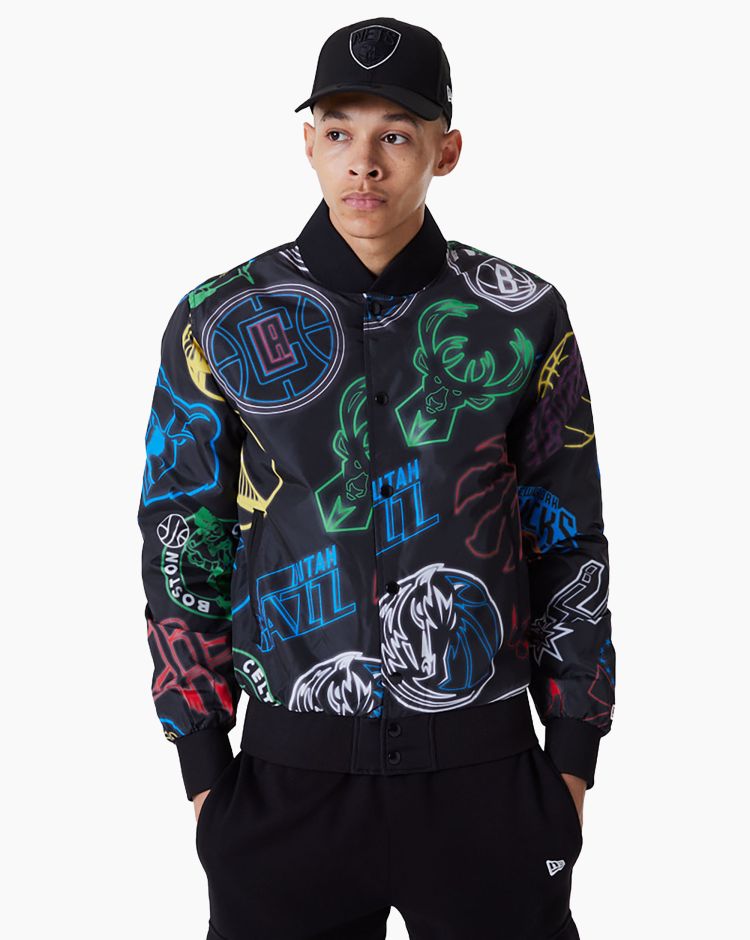 New Era NBA Bomber Nero Uomo