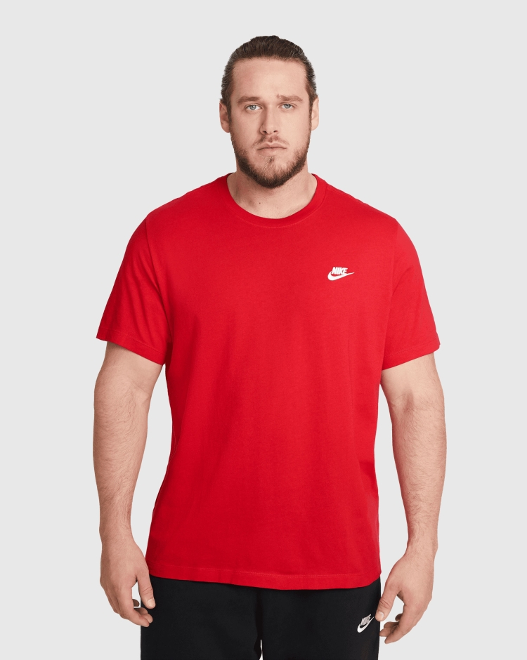 Nike T-Shirt Sportswear Club Rosso Uomo