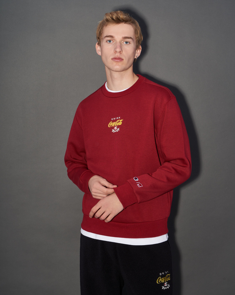 Champion x Coca-Cola® Felpa Girocollo Rosso Uomo