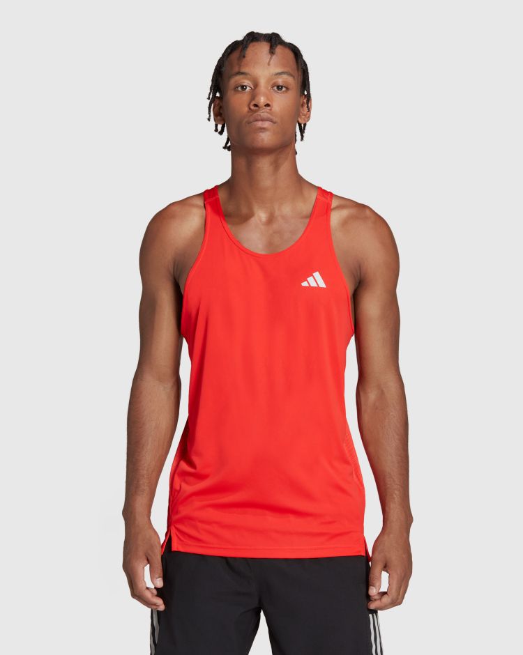 Adidas Canotta Own the Run Rosso Uomo