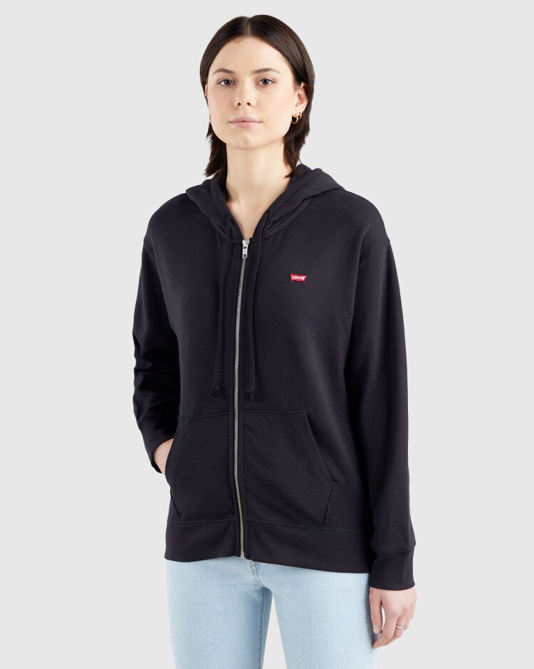 Levi's Standard Zip Felpa Cappuccio Nero Donna