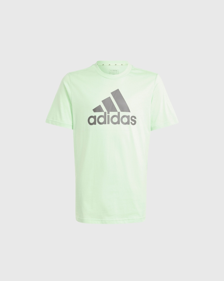 Adidas T-Shirt Essentials Big Logo Cotton Verde Bambino