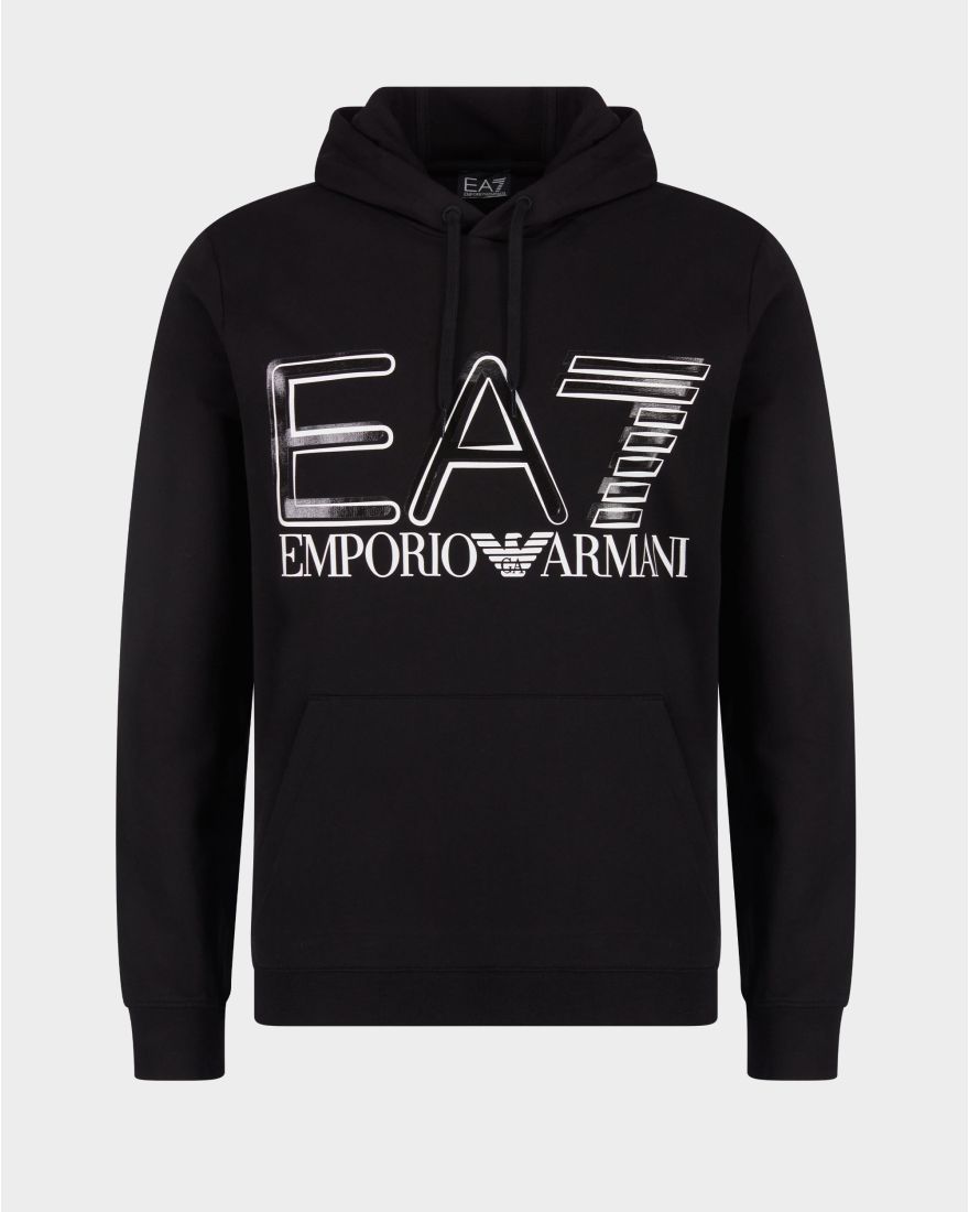 Emporio Armani EA7 Felpa con cappuccio Train Logo Nero Uomo Nero
