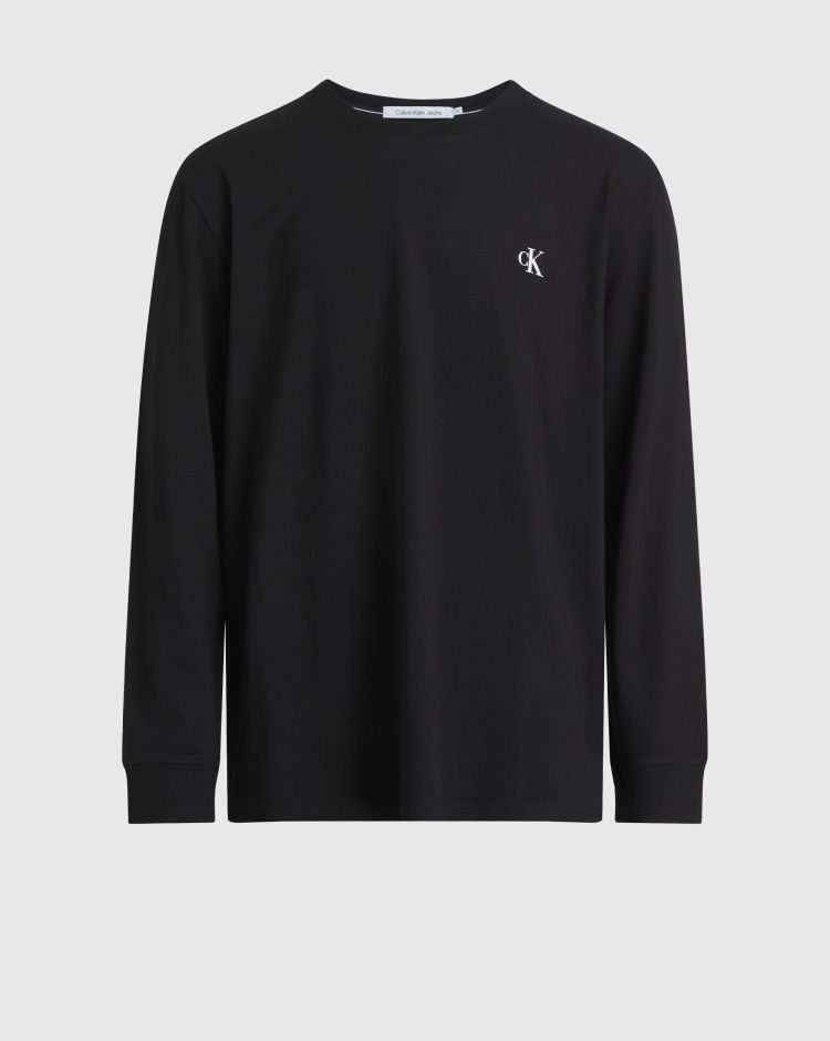Calvin Klein T-Shirt Manica Luunga Monologo Back Graphic Nero Uomo