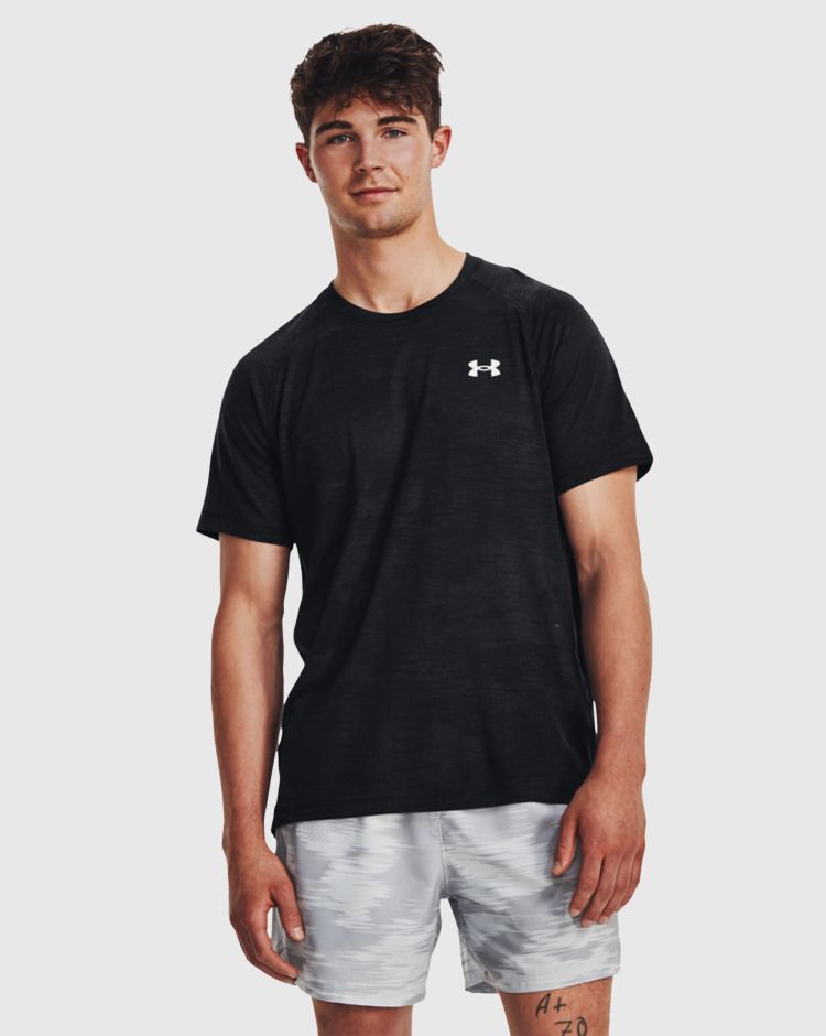 Under Armour T-Shirt Streaker Speed Camo Nero Uomo