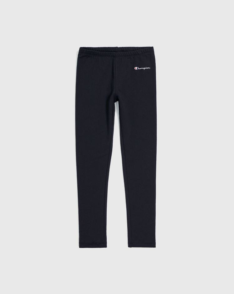 Champion Leggings Con Mini Logo Sul Fianco Nero Bambina