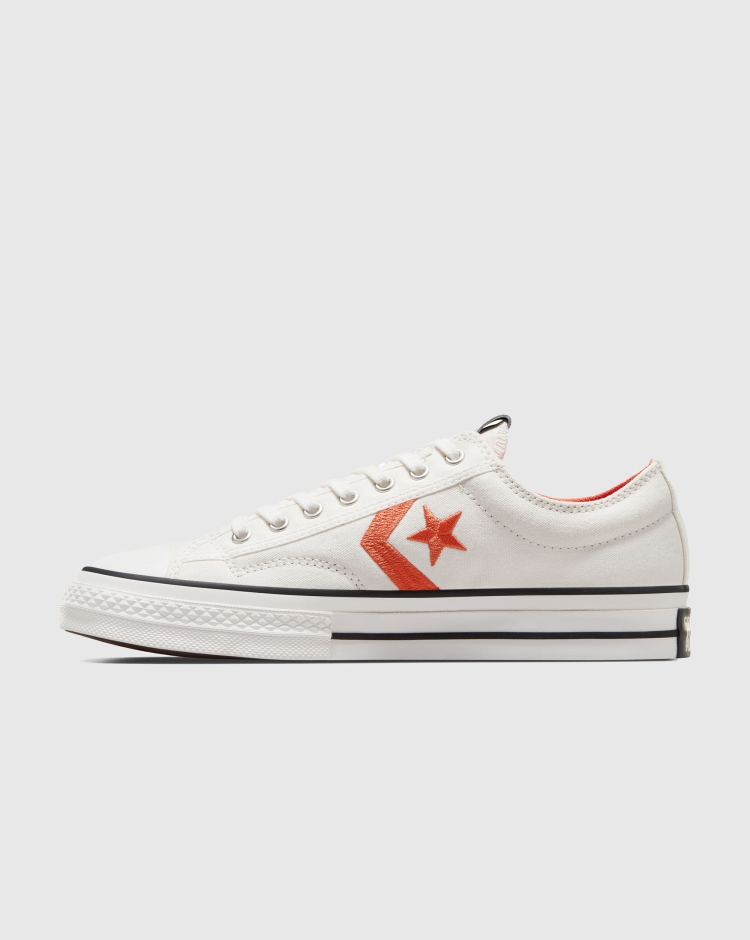 Converse Star Player 76 Ox Canvas Bianco Arancio Donna