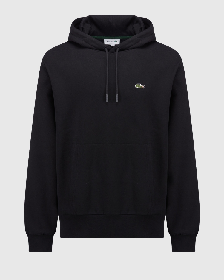 Lacoste Felpa con Cappuccio Basic Nero Uomo