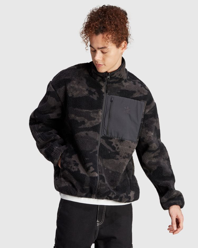 Adidas Originals Giacca Graphics Camo Reversible Fleece Nero Uomo