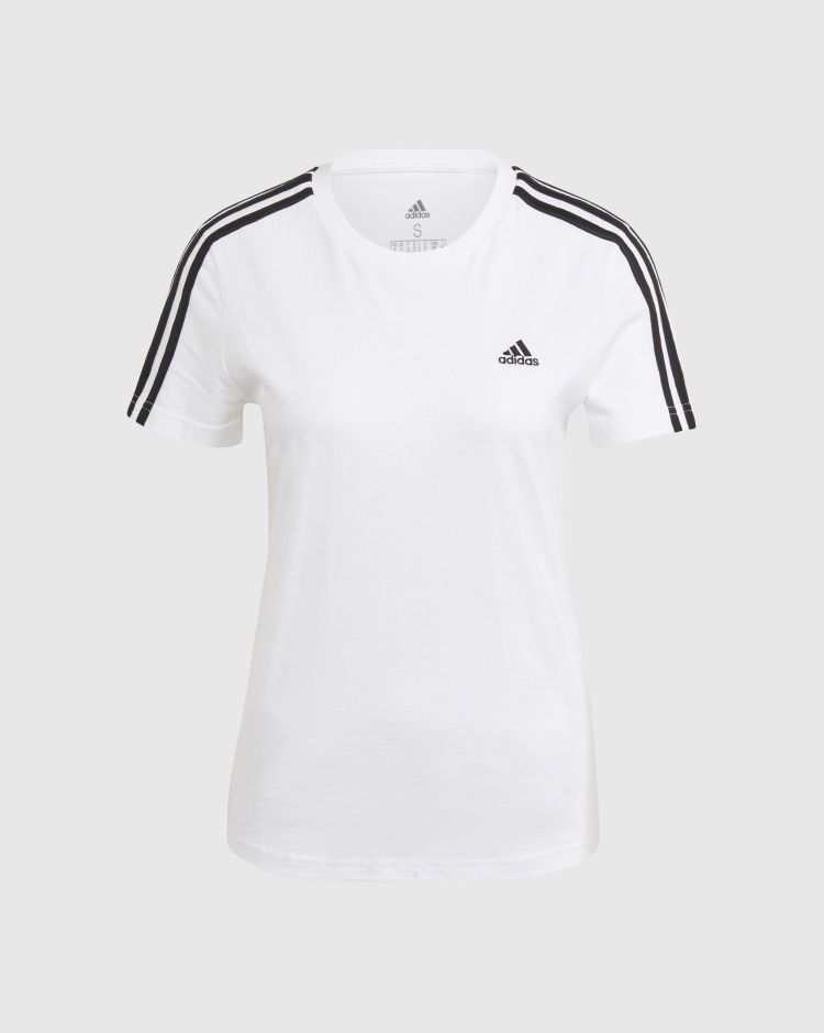 Adidas T-Shirt 3 Stripes Bianco Donna