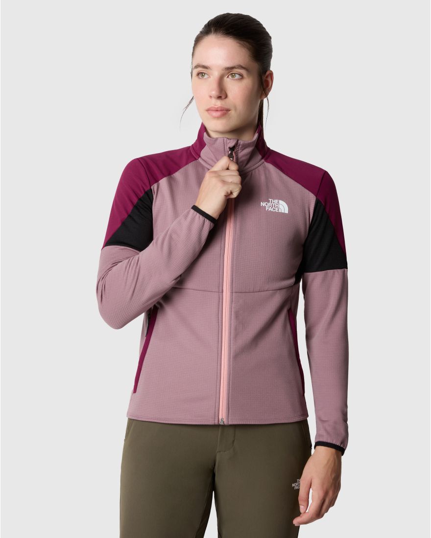 The North Face Felpa Pile Full-ZIp Middle Rock Fleece Grigio Donna