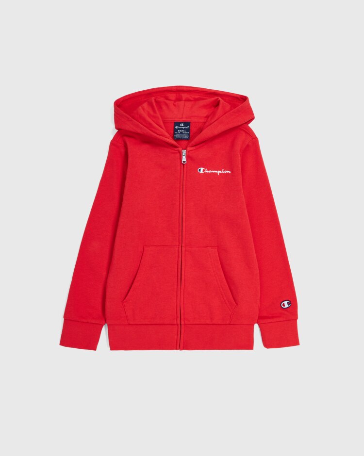 Champion Felpa Con Cappuccio Full-Zip Rosso Bambino