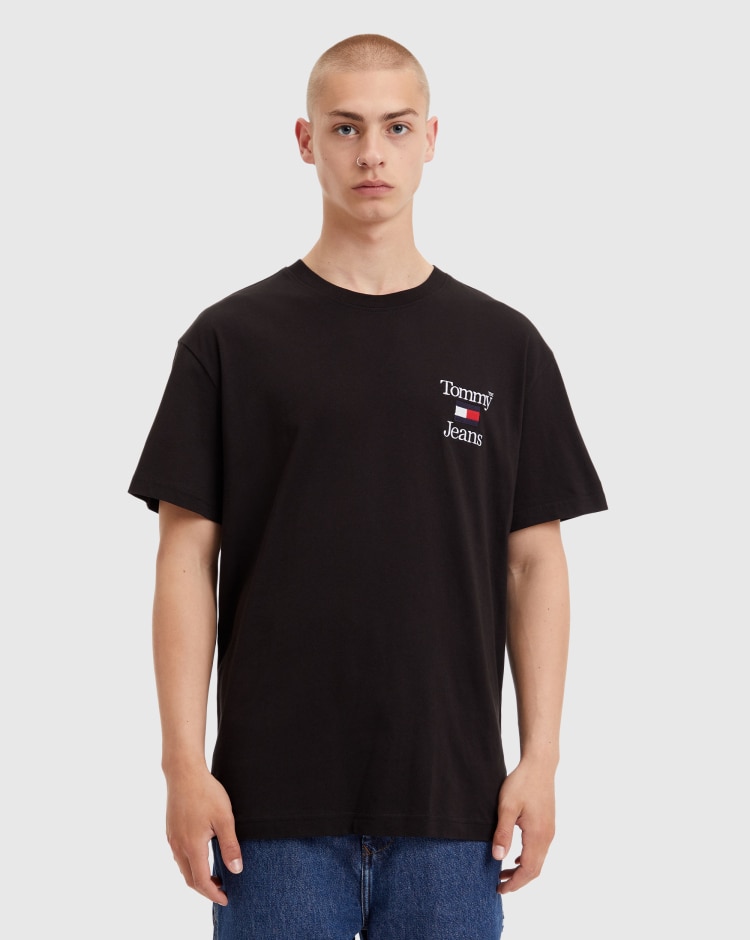 Tommy Hilfiger T-Shirt Relaxed Chest Logo Nero Uomo